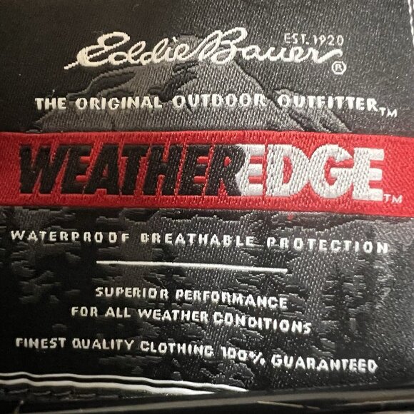 Eddie Bauer Jacket Men Large Weather Edge Black Hooded Windbreaker Rain Jacket - Picture 5 of 16